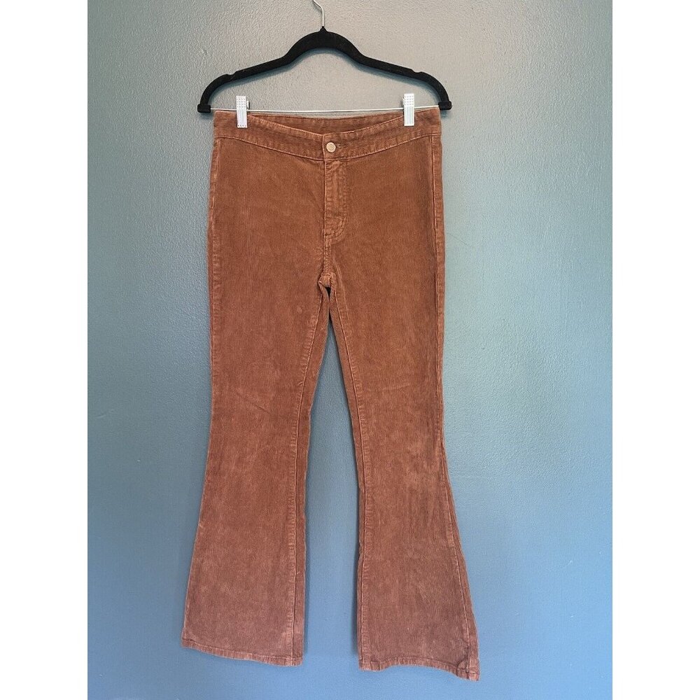 John Galt Women's‎ Corduroy Pants Size Small Brown Back Pockets Flared Leg Bell